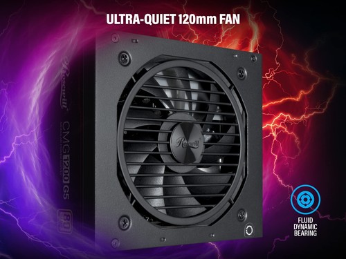 Rosewill CMG5 1200W,80+ Dorado, Conector PCIe 5.0 600W 12V-2x6, Ventiladores FDB de 120 mm - Imagen 3 de 6