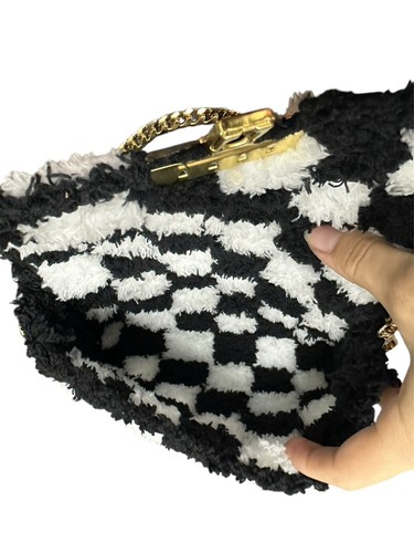 Plüsch Flauschige Garn Tasche Handtasche Damen Mädchen Selbstgemacht - Bild 4 von 8