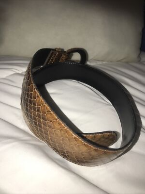 Magid Snakeskin Retro Belt Leather Genuine Brown Womens  display picture 3
