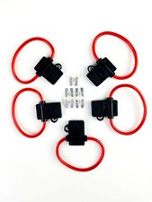 5 Pack 10 Gauge Inline ATC Fuse Holder 25 AMP Fuse  Cover New Car Truck Install