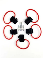 5 Pack 10 Gauge Inline ATC Fuse Holder+25 AMP Fuse & Cover New Car Truck Install