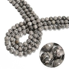 100 Strand 15" Wholesale Natural Map Stone Round Spacer Loose Beads8MM DIY
