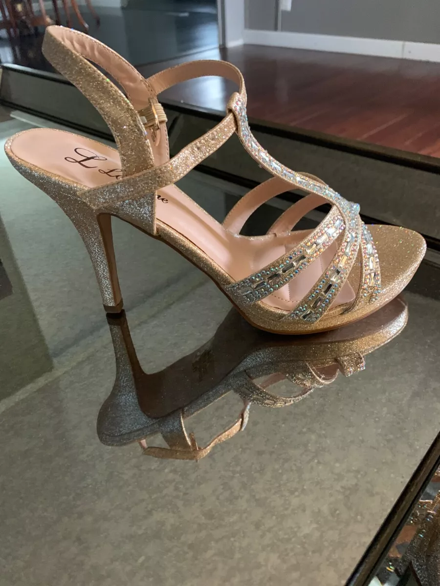 l lorraine sparkly nude heels size 7 1 2 eBay