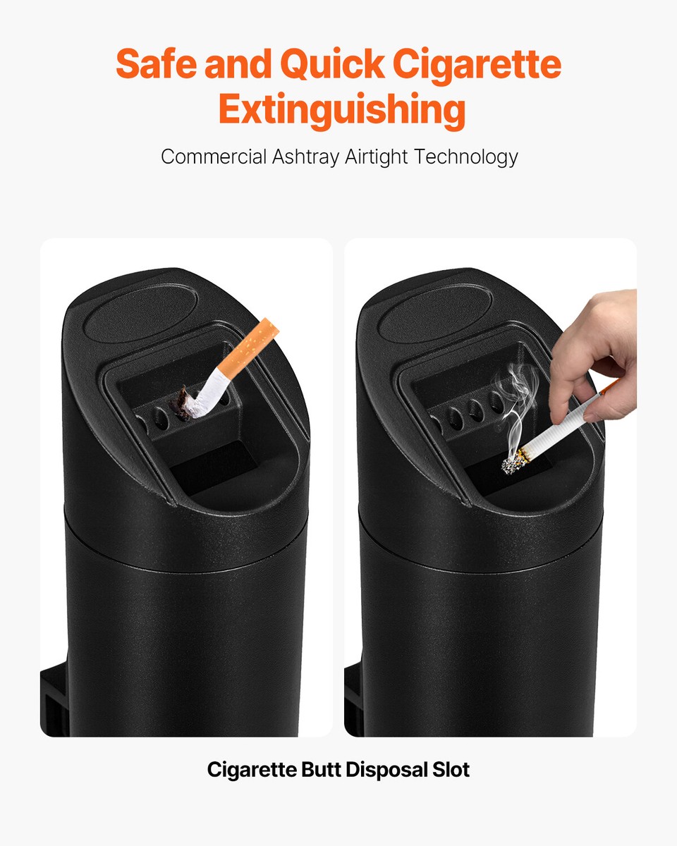 portable cigarette disposal Uimoso Cigarette Butt Receptacle Stainless Steel Wall Mounted Disposal  (Black)