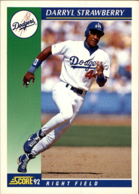 1992 Score #9 Darryl Strawberry Los Angeles Dodgers - NM-MT | eBay