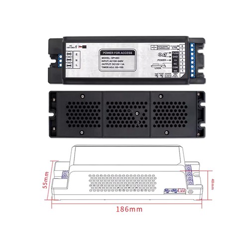 APP Inalámbrica Control de Acceso Fuente de Alimentación Dedicada 110-240VAC, 12VDC 3A - Imagen 2 de 15