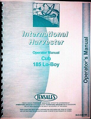International Farmall McCormick Cub Lo-Boy Loboy Tractor Owner Operators Manual
