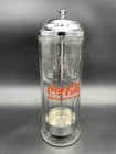 Vintage 1992 Coca-Cola Diner-Style Glass Straw Dispenser Holder