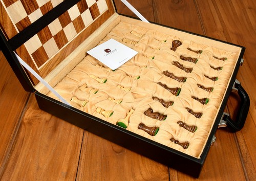 Juego de ajedrez Staunton de madera de coleccionista - madera de Sheesham + tablero de ajedrez + caja de ajedrez - Imagen 11 de 15