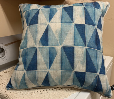 Newport Cobblestone Tropical Coastal Geometric Pillow indoor