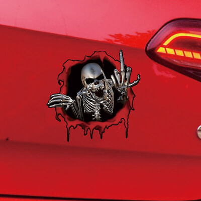 Skull With Middle Fingers Auto Accent Decal Skulls Car Vinyl -  Sweden