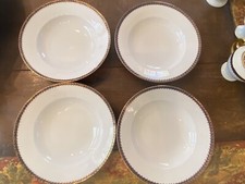 Epiag Czechoslovakia Cobalt Rim Gold Soup Bowls
