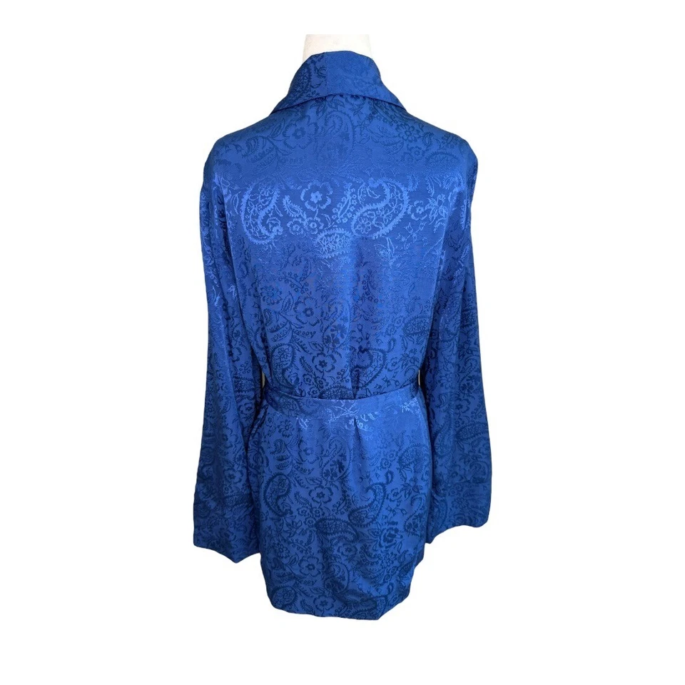 NUEVO TOPSHOP Blazer Jacquard Cintura Atada En Azul Marino Cinturón Kimono Chaqueta Azul EE. UU. 8 Foto 3 de 4