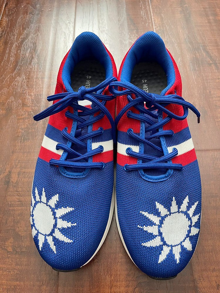 Men Taiwan Taiwanese Flag Shoe Low Top Sneaker Footwear Lace Up Blue