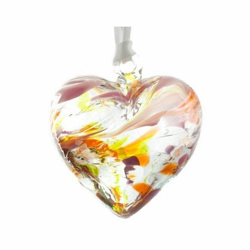 Colección Milford Noviembre Piedra Natal Topacio Vidrio Corazón Hecho a Mano Colgante Regalo - Imagen 2 de 3