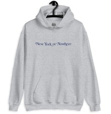 New York or Nowhere Hoodie Gray White