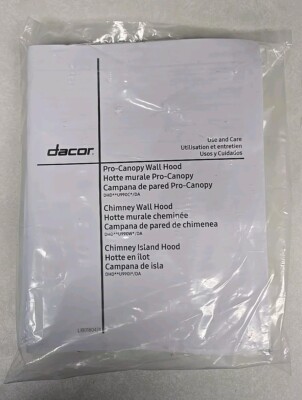 BRAND NEW Dacor DHD36U990IS Island Hood Manual & Hardware Kit