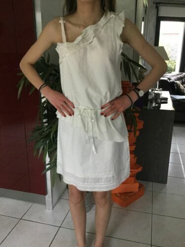 Robe longue à bretelles bleue nuit en soie mélangée