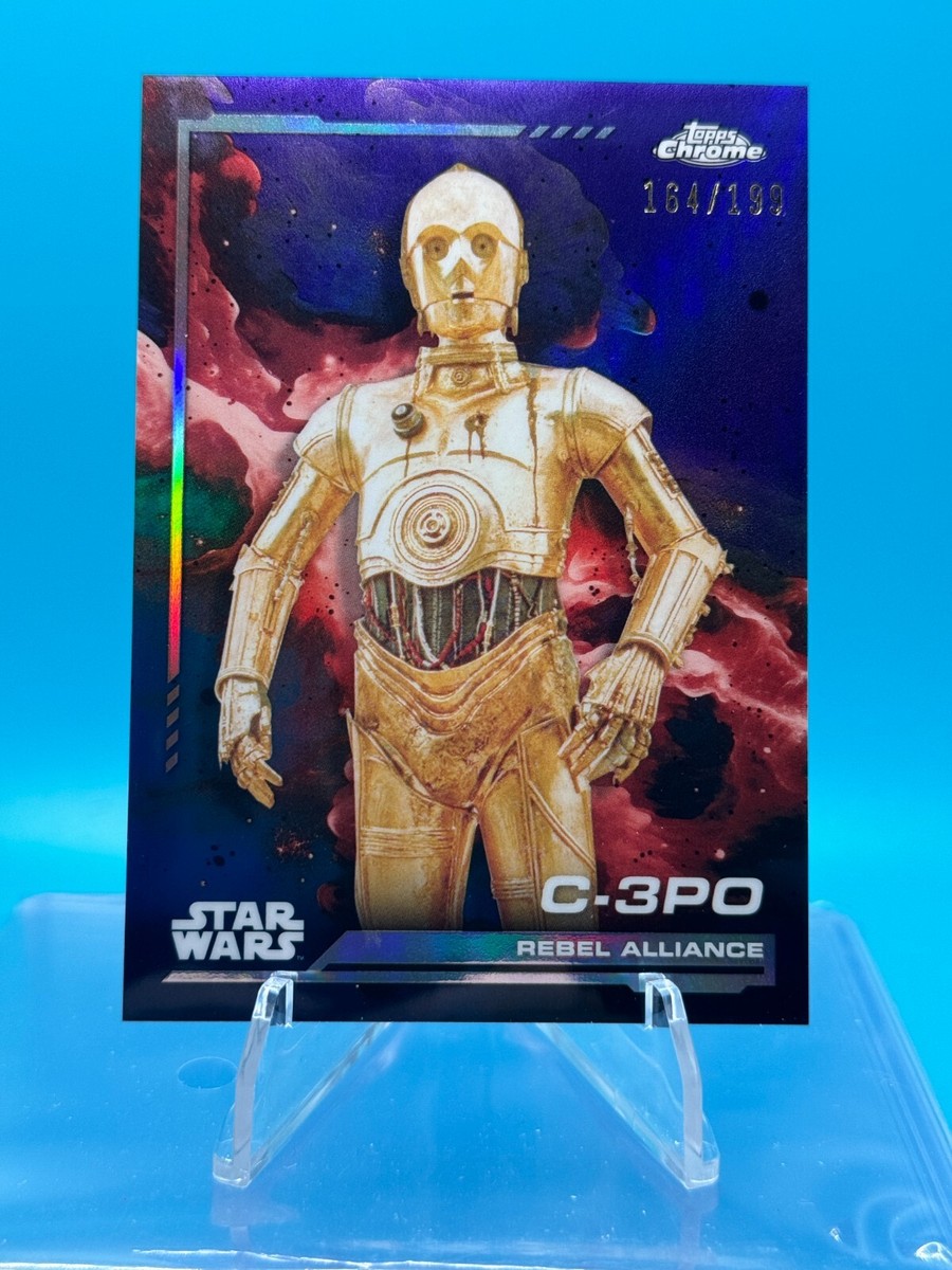rare c3po trading card C-3PO Purple Refractor /199 2024 Topps Chrome Star Wars #109 (B5)