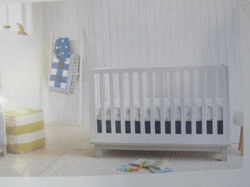 Cloud Island Homespun Stars Puppy 4 pc Nursery Crib Set boys bedding blue new  - Picture 3 of 12