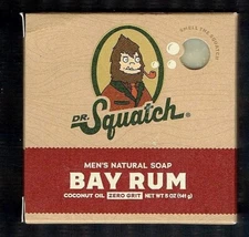 Dr. Squatch All Natural Bar Soap for Men with Zero Grit Bay Rum Lot of 4 Bars