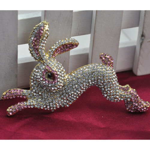 Joli lapin rose lapin animal doré broche broche cristal strass - Bild 1 von 5