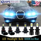 For Jaguar S-Type 2000-2004 6X LED Headlight Bulbs High Low Beam + Fog Light HKL