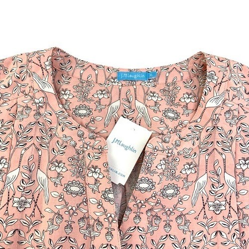 Blusa XL NUOVA CON ETICHETTE JMclaughlin Laramie rosa bottoni davanti misto seta - Foto 4 di 5