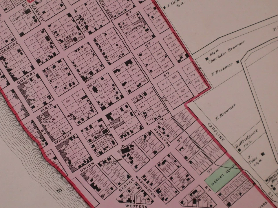 1870 Plat Map ~ NEW RICHMOND TOWNSHIP, CLERMONT COUNTY, OHIO ~ Free S&H - Image 4 of 4