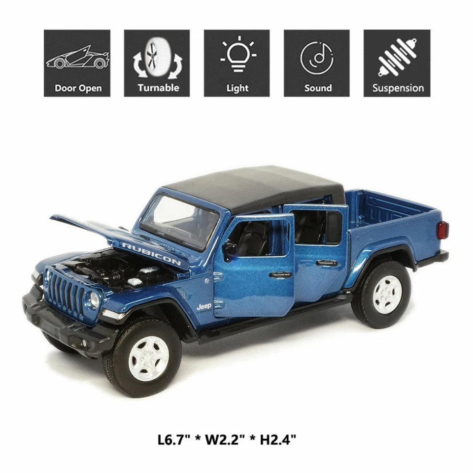 Camioneta pickup Jeep Wrangler Gladiator modelo 1:32 diecast vehículo de juguete regalo para niños Foto 2 de 4