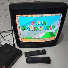 BUNDLE Magnavox 13 Inch CRT TV +Remote +Converter Box TESTED RETRO Gamer Gaming 
