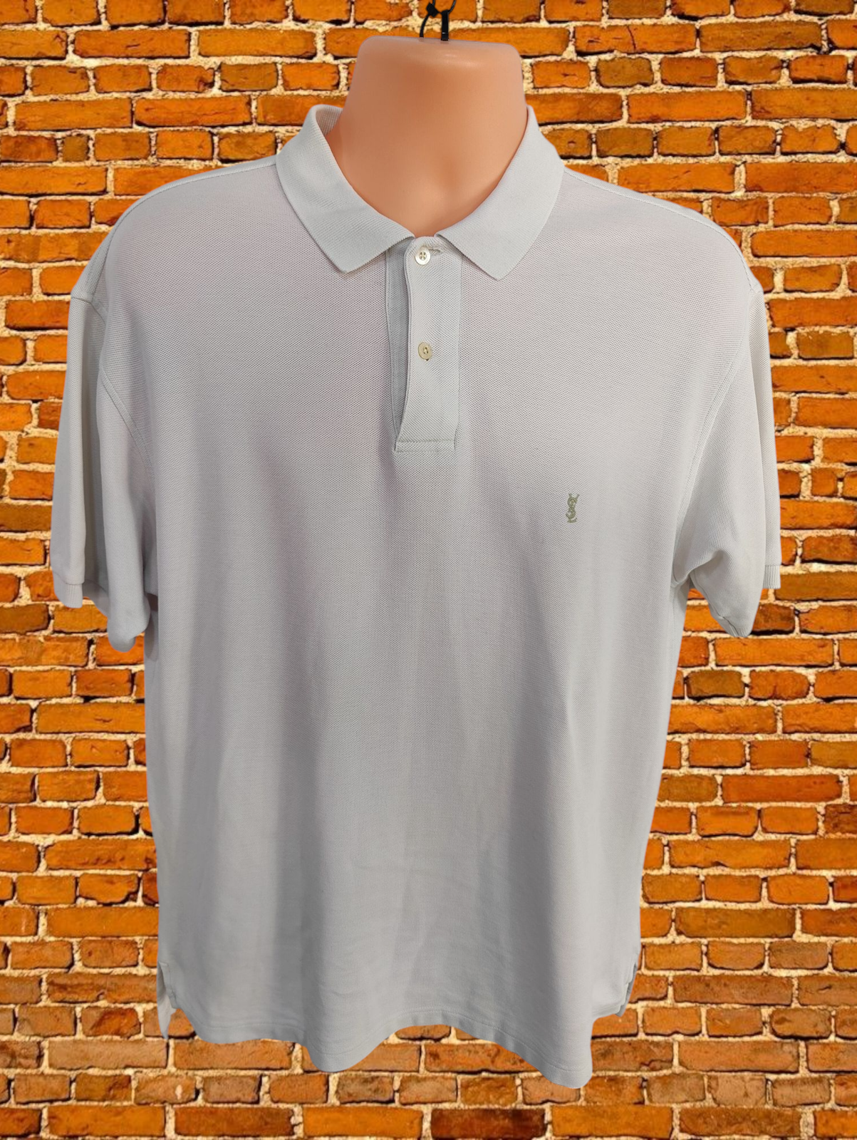 POLO YVES SAINT LAURENT BIANCA GRANDE COTONE UOMO MANICA CORTA ESTIVA TOP