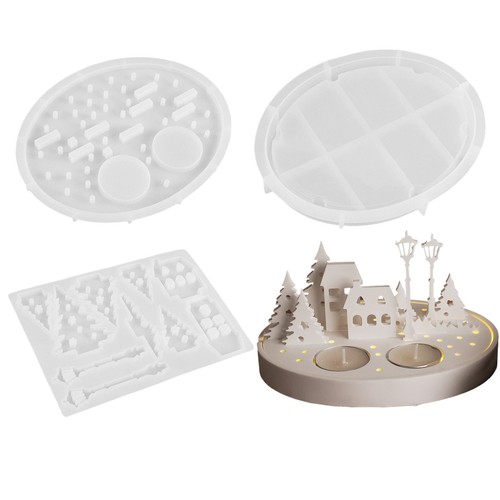 3D House Candle Holder Silicone Mold Casting Expoxy Resin Mould Making Tool - Picture 11 of 12