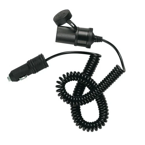Motorrad Zigarettenanzünder Stecker & Buchse abgesichert gewendelt 4m Kabel 24 Volt 12 Volt