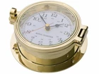 BRASS CLOCK, ROYAL MARINER SHIPS CLOCK 116mm CAST BRASS, SEIKO QUARTZ, #C622A