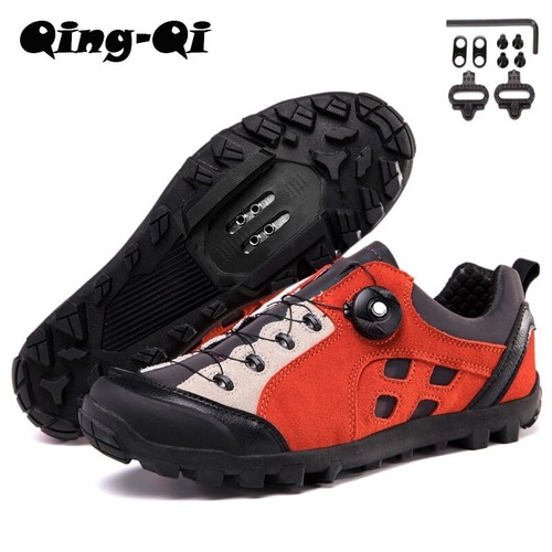 Herren MTB Fahrradschuhe Mit SPD Stollenschuhe Atmungsaktiv Kies Rennrad Sneaker - Bild 21 von 27