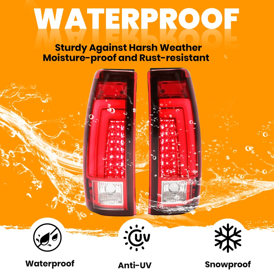 Luces traseras de tubo LED lámparas de freno para Chevy Silverado GMC Sierra 1999 2000-2002 Foto 3 de 4