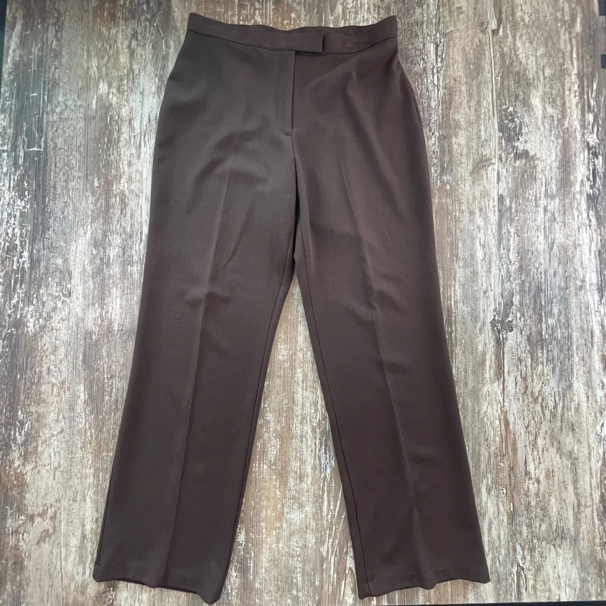 Sag Harbor Womens Dress Pants Size 12 Brown Polyester Blend Formal Stretch  Work