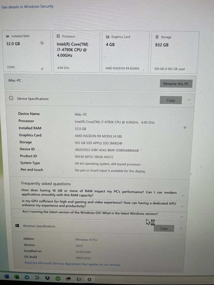 Late 2014 Apple iMac 27" 5K Retina-i7 4.0Ghz 32Gb Ram  1Tb SSD - VESA - Image 3 of 4