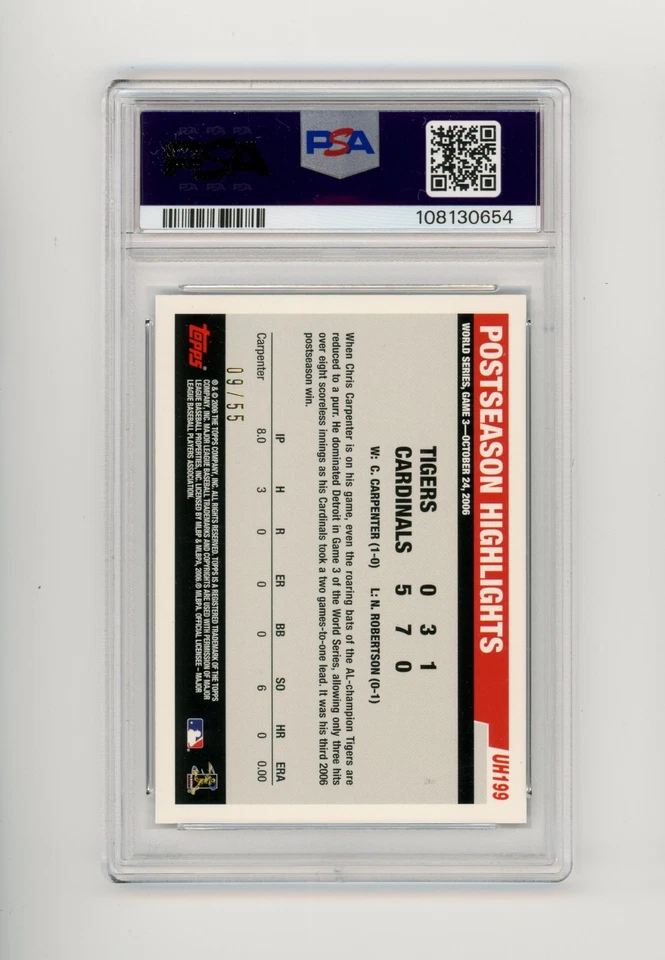 Actualización Topps 2006 Chris Carpenter #UH199 Black Highlights automático/35 PSA 8 (G) Foto 2 de 2