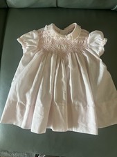 Vintage Polly Flinders Girls Hand Smocked Dress Size Infant 0-3 Months