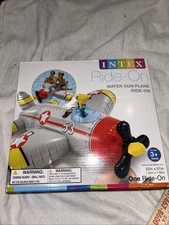 INTEX Water Gun Airplane Ride On Pool Float with Squirt Gun Inflatable 52” Beach
