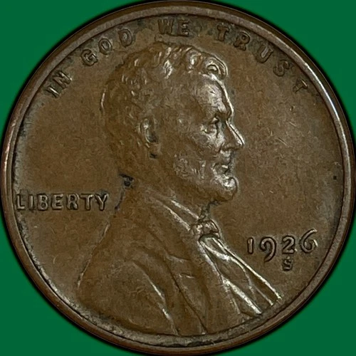 1926-S Lincoln Wheat Cent Almost Uncirculated AU Coin #35088