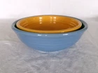 2 Vintage BAUER RING WARE NESTING MIXING BOWLS - Yellow #8 & Blue #9