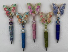 Custom beaded pens. Bling butterfly Luxury Gifts. Basket filler. Journal.teen