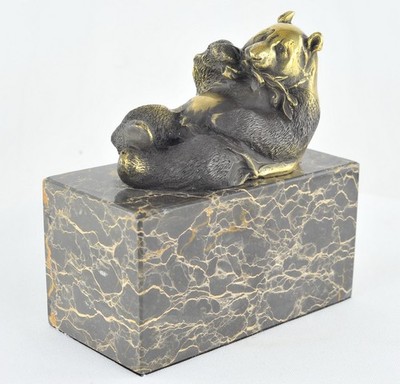 Statue Panda Tierwelt Art Deco Stil Art Nouveau Jugendstil Stil Massive Bronze U