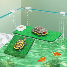 Large Turtle Basking Loft Hanging,13" Width Resting Area Artificial Grass  Adju