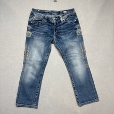 Miss Me Crop Signature-Rise Denim Jeans JE8068C2 Southwest Aztec Size 30