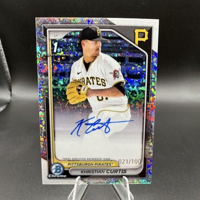2024 Topps Bowman Chrome Prospect Auto Khristian Curtis #CPA-KC /100 RC Pirates