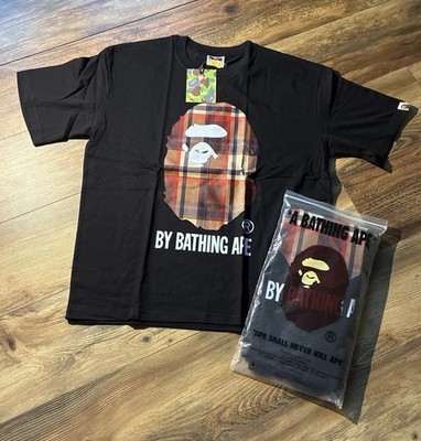 A Bathing Ape Men's Black Logo Cotton T-Shirt Size Men Large